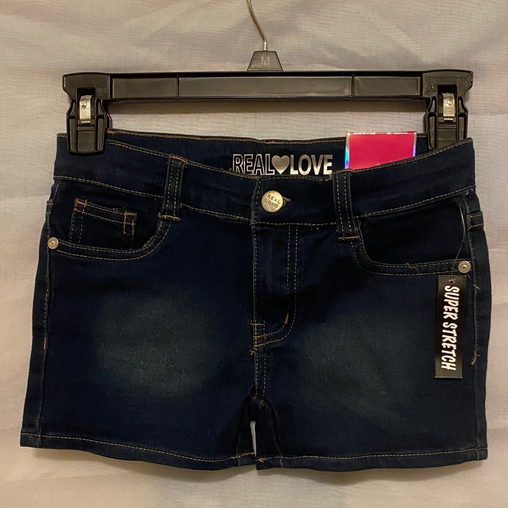 Girls super stretchy denim shorts